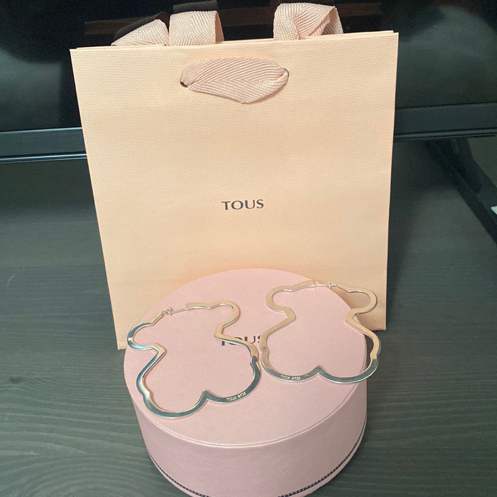 TOUS Silver Silueta bear Earrings